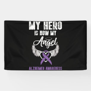 My Hero Is Now My Angel Alzheimer Awareness Banner