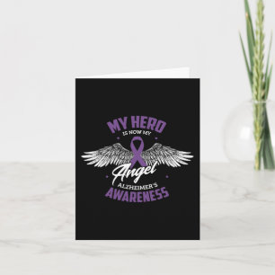 My hero is now my angel alzheimer's awareness Alzh Card
