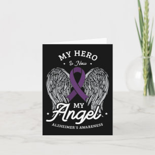 My hero is now my angel alzheimer's awareness Alzh Card