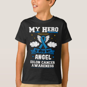 My Hero Is Now My Angel Colon Cancer Blue Bowel T-Shirt