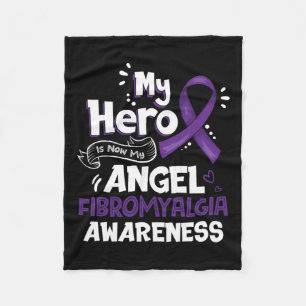 My Hero Is Now My Angel Fibromyalgia Awareness Gif Fleece Blanket