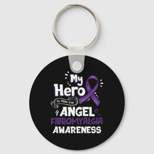 My Hero Is Now My Angel Fibromyalgia Awareness Gif Key Ring