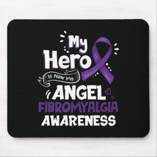 My Hero Is Now My Angel Fibromyalgia Awareness Gif Mouse Mat