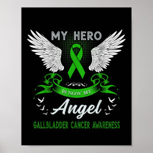 My Hero Is Now My Angel Gallbladder Cancer Poster
