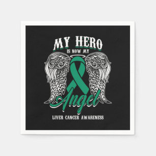 My Hero Is Now My Angel Liver Cancer Awareness  Napkin