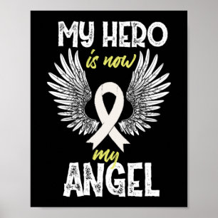My Hero Is Now My Angel Lung Cancer Awareness Poster