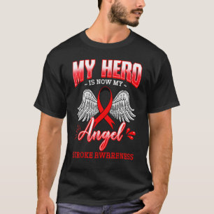 My Hero Is Now My Angel Stroke Neurologist Red Rib T-Shirt
