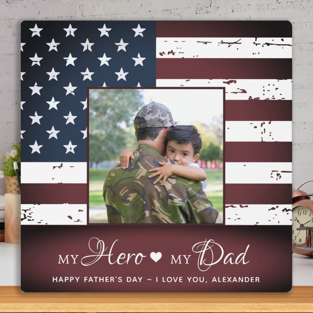 My Hero My Dad Army Military Personalised Photo Plaque (Creator Uploaded)