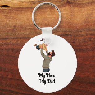 My Hero, My Dad -  Father’s Day Gift Design Key Ring