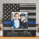 My Hero My Dad Police Officer Fathers Day Photo Plaque<br><div class="desc">"My Hero ❤️ My Dad"! Surprise your favourite police officer and dad with this super sweet personalised police dad photo plaque this fathers day. Personalise with your favourite photo, message and name. Visit our collection for the best police dad fathers day gifts and police fathers day gifts from kids ....</div>
