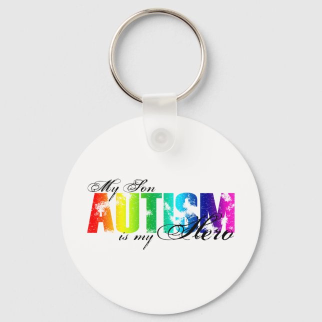 My Hero  My Son - Autism Key Ring (Front)