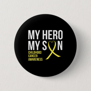 My Hero My Son Childhood Cancer Awareness Tee 6 Cm Round Badge