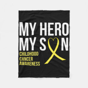 My Hero My Son Childhood Cancer Awareness Tee Fleece Blanket