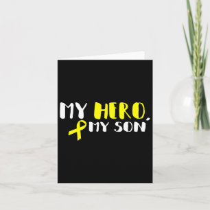 My Hero My Son - Gold Ribbon Childhood Cancer Awar Card