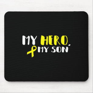 My Hero My Son - Gold Ribbon Childhood cancer awar Mouse Mat