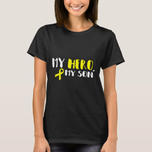 My Hero My Son - Gold Ribbon Childhood cancer awar T-Shirt