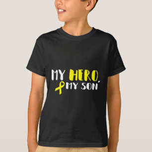 My Hero My Son - Gold Ribbon Childhood cancer awar T-Shirt