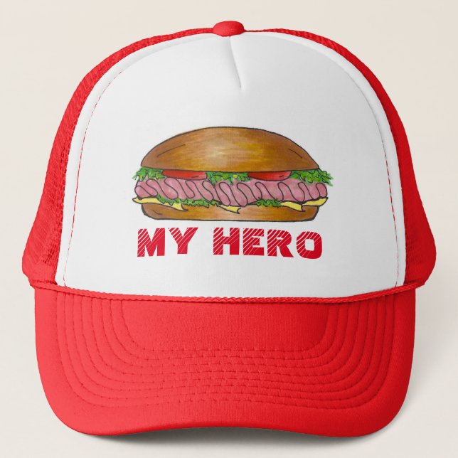 My Hero Submarine Sub Sandwich Grinder Hoagie Hat (Front)