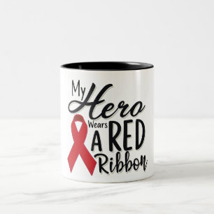 My Hero Wears a Red Ribbon Two-Tone Coffee Mug
