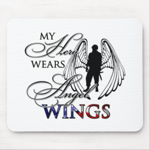 My Hero Wears Angel Wings Mouse Mat