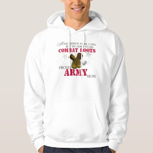 My Hero wears Combat Boots - Army Mum Hoodie (Front)