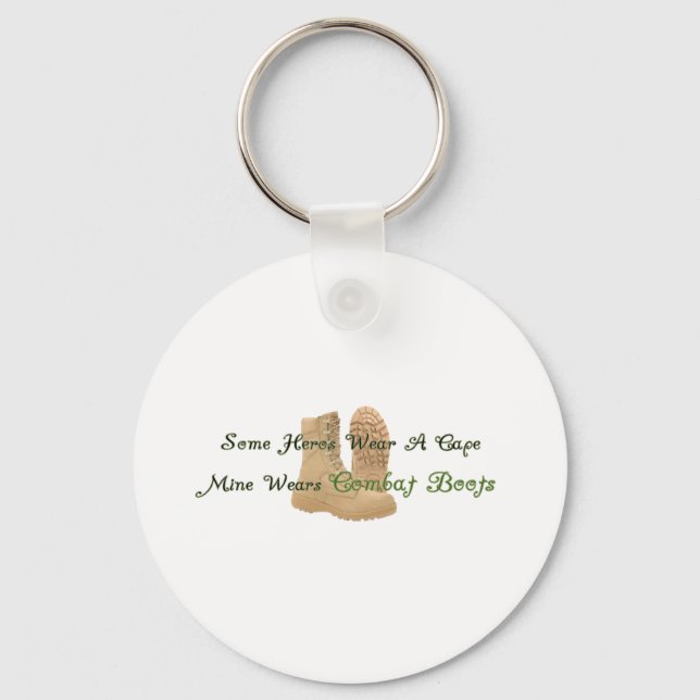 My Hero Wears Combat Boots Key Ring (Front)