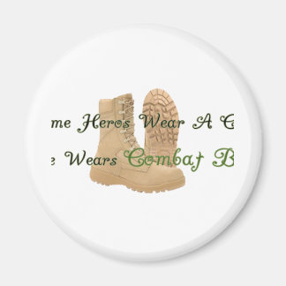 My Hero Wears Combat Boots Magnet