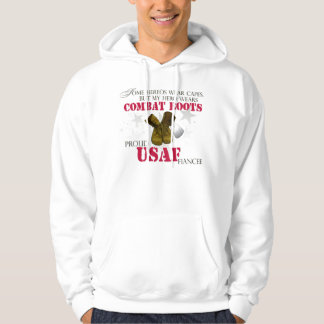 My hero wears Combat Boots - Proud USAF Fiancee Hoodie