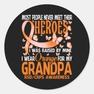 My Heroes I Wear Orange For My Grandpa Rsd Crps Aw Classic Round Sticker