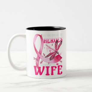 My Heroes I Wear Pink For My Wife Breast Cancer Two-Tone Coffee Mug
