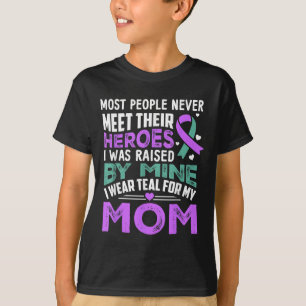My Heroes I Wear Purple For My Mom Heimer Awarenes T-Shirt