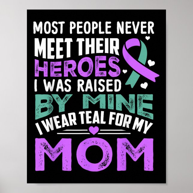 My Heroes I Wear Purple For My Mum Heimer Awarenes Poster (Front)