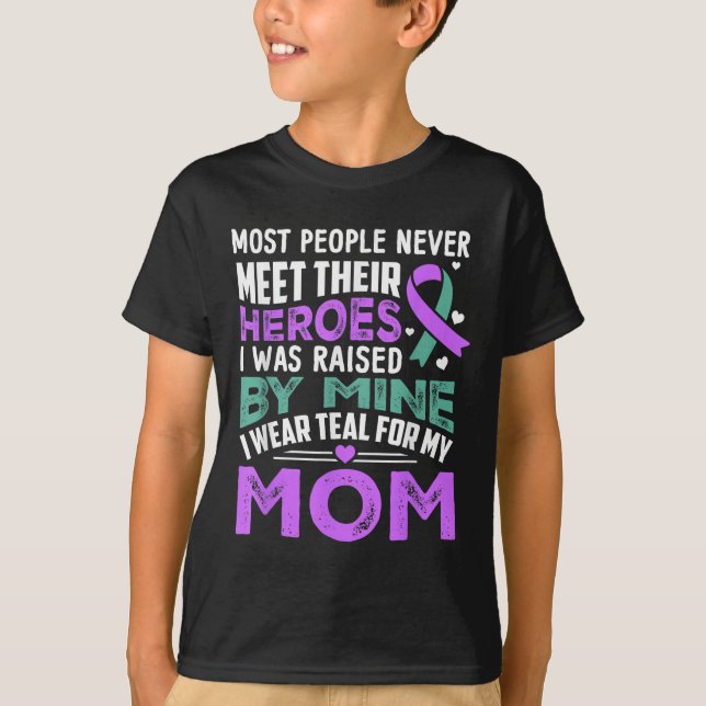 My Heroes I Wear Purple For My Mum Heimer Awarenes T-Shirt (Front)