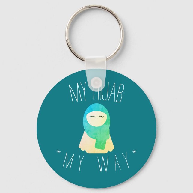 my hijab green keychain muslim girl (Front)
