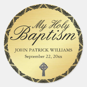 My Holy Baptism Gold Envelope Seal with Cross