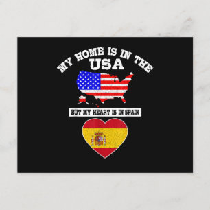 My Home Is In USA My Heart Is In Spain Enclosure Card