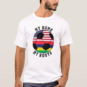 My Home My Roots Mauritius Flag Soccer T-Shirt
