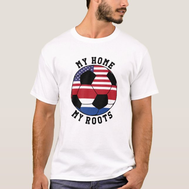My Home My Roots The Netherlands Flag Soccer T-Shirt (Front)