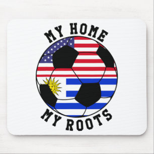 My Home My Roots Uruguay Flag Soccer T Shirt Mouse Mat