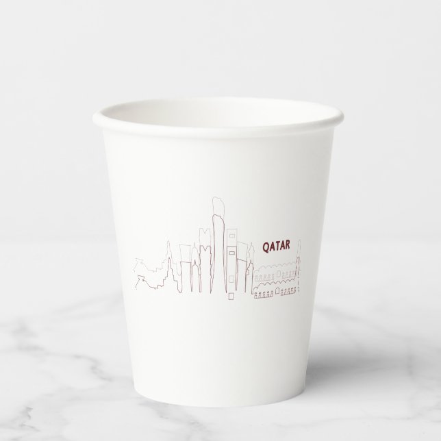My Home Qatar – Minimalist Design Paper Cups (Front)