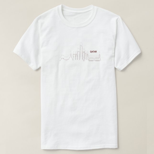 My Home Qatar – Minimalist Design T-Shirt (Design Front)