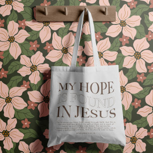 My Hope is Found   Christian Aesthetic Apparel Tote Bag