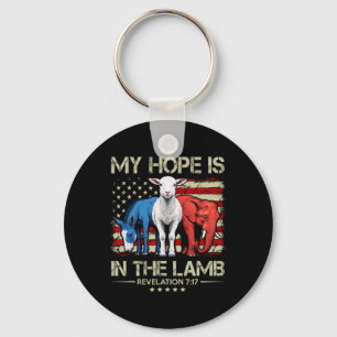 My Hope Is In The Lamb Elephant Donkey Usa Funny S Key Ring