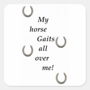 My horse gaits all over me mousepad square sticker