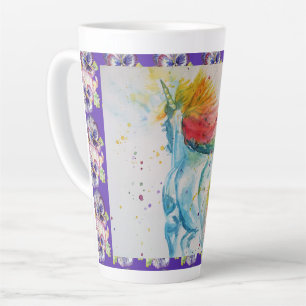 My Horse Rainbow Unicorn Watercolor Latte Mug