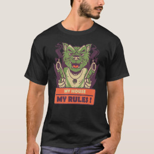 My House My Rules Quote Armed Dog T-Shirt