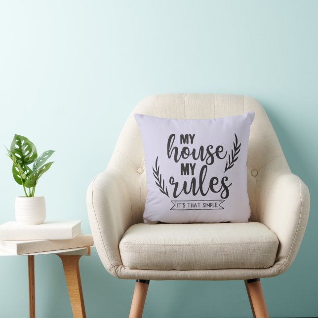My house my rules word art funny cushion (Chair)