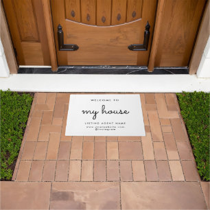 My House Real Estate Modern White Realtor Doormat
