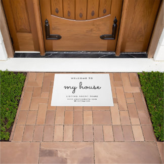 My House Real Estate Modern White Realtor Doormat