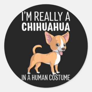 My Human Costume Im A Chihuahua Dog Halloween Gift Classic Round Sticker